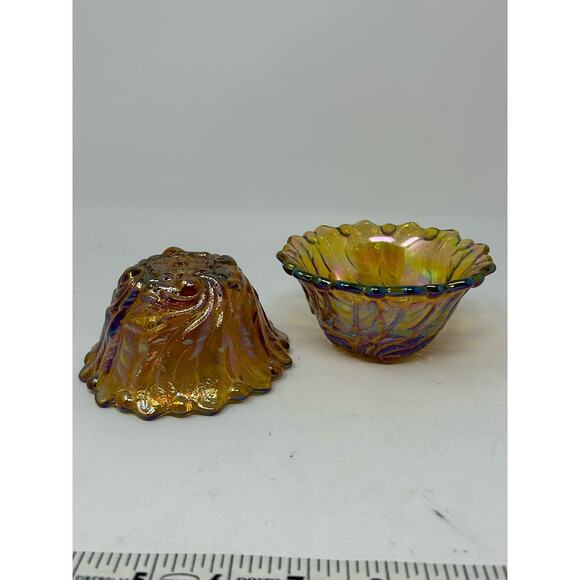 Lot 2 VTG Taper Candle Holders Carnival Indiana Glass Amber American Vintage - Picture 2 of 6